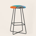 Colorful Patchwork Design Artwork Stool Gallery Image 1