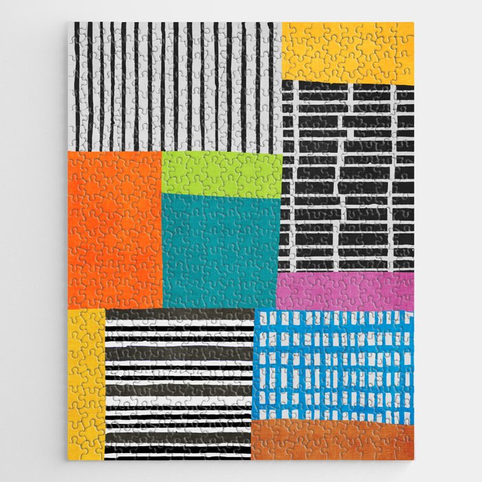 Colorful Patchwork Design Artwork Jigsaw Puzzle Gallery Image 1