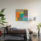 Colorful Patchwork Design Artwork Wood Wall Art Gallery Image 2