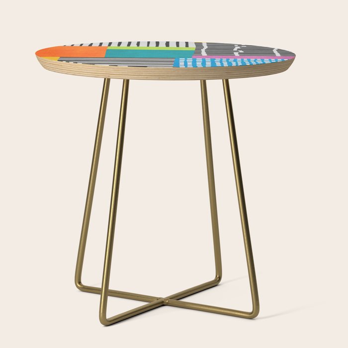 Colorful Patchwork Design Artwork Side Table Gallery Image 1