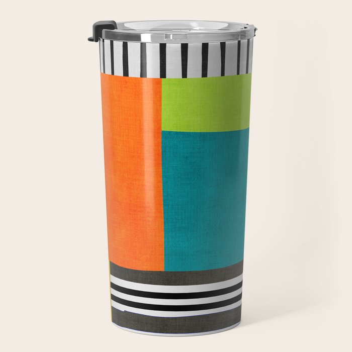 Colorful Patchwork Design Artwork Travel Mug Gallery Image 3