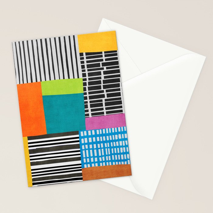 Colorful Patchwork Design Artwork Stationery Card Gallery Image 2