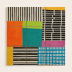 Colorful Patchwork Design Artwork Wood Wall Art Gallery Image 1