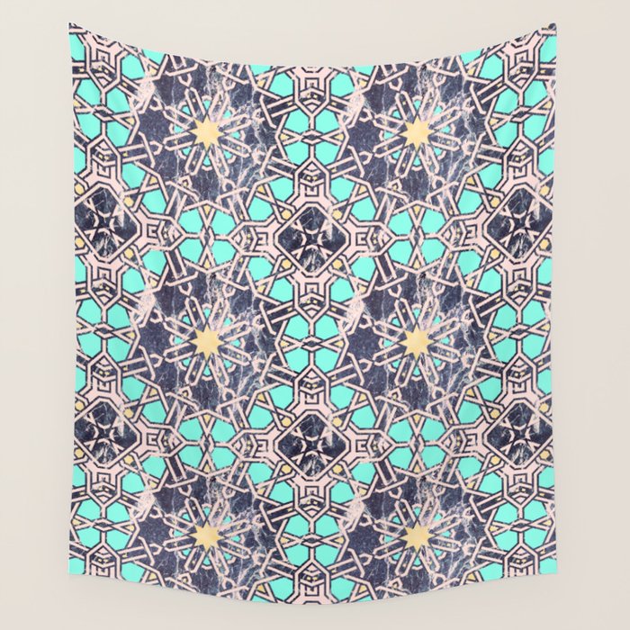 Mosaic moroccan tile B Wall Tapestry Gallery Image 1