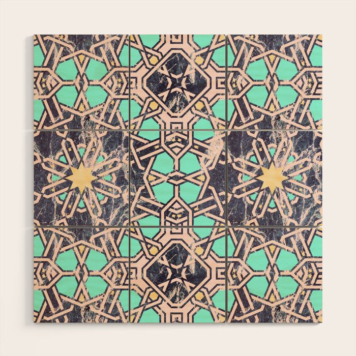 Mosaic moroccan tile B Wood Wall Art Gallery Image 1