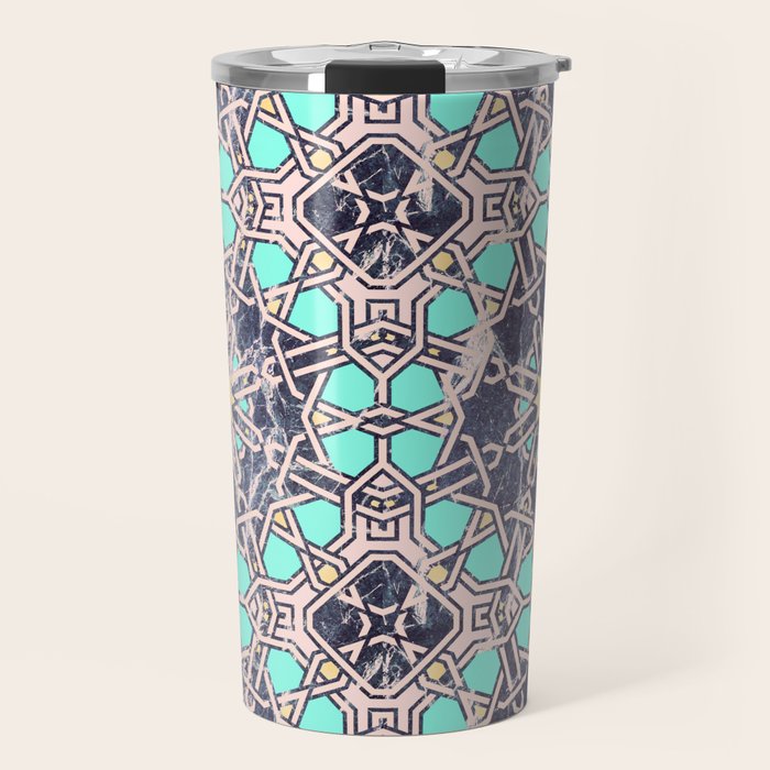 Mosaic moroccan tile B Travel Mug Gallery Image 1