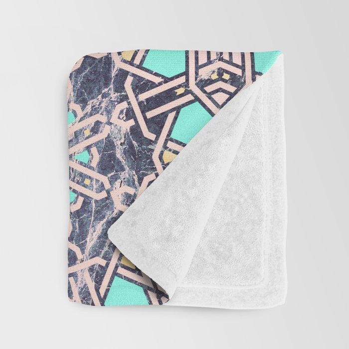 Mosaic moroccan tile B Throw Blanket Gallery Image 3