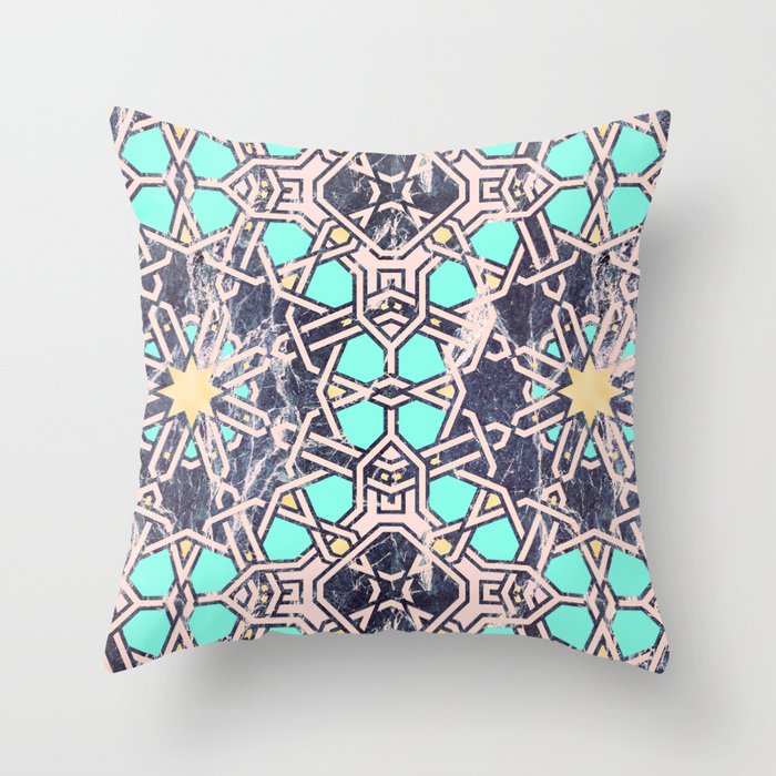Mosaic moroccan tile B Throw Pillow Gallery Image 6