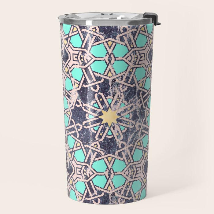 Mosaic moroccan tile B Travel Mug Gallery Image 2