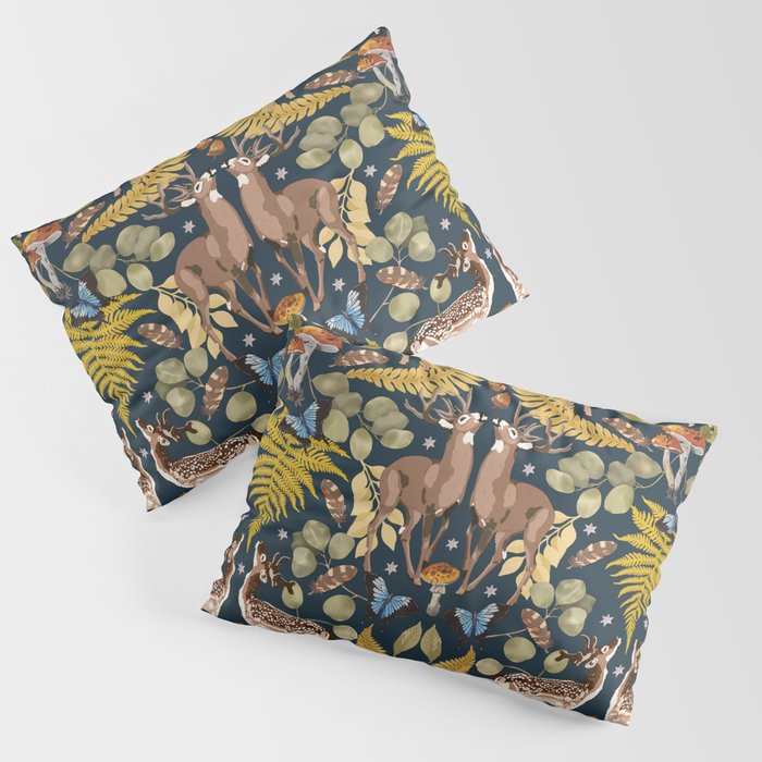 Deer Reflection at Night A Pillow Sham Gallery Image 1