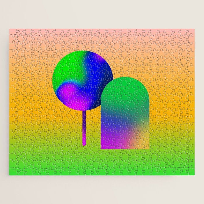 Tuscan  Landscape - Ombre Colors Minimalist Modern Abstract Iluustration  Jigsaw Puzzle Gallery Image 1