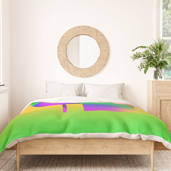 Tuscan  Landscape - Ombre Colors Minimalist Modern Abstract Iluustration  Duvet Cover Gallery Image 3