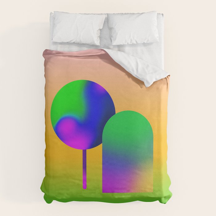 Tuscan  Landscape - Ombre Colors Minimalist Modern Abstract Iluustration  Duvet Cover Gallery Image 6