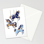Carousel Horses - Copper & Blue Stationery Card Gallery Image 2