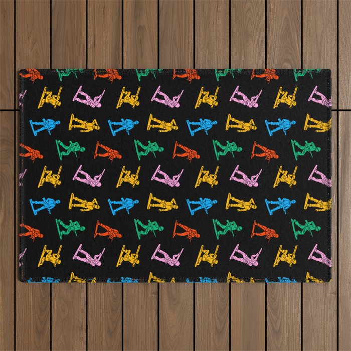 Colorful toy soldier doodle art pattern Outdoor Rug – Society6