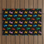 Colorful toy soldier doodle art pattern Outdoor Rug Gallery Image 1
