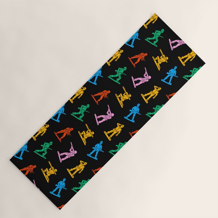 Colorful toy soldier doodle art pattern Yoga Mat Gallery Image 1