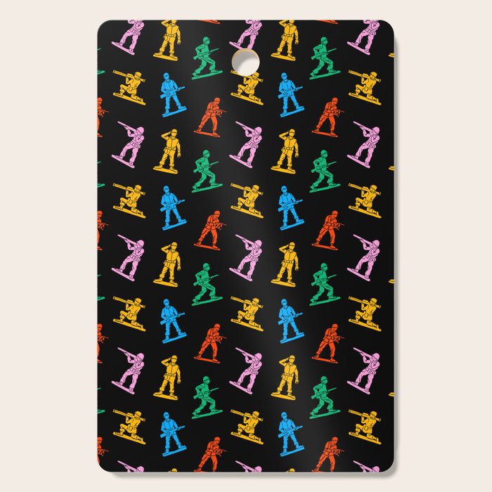 Colorful toy soldier doodle art pattern Cutting Board Gallery Image 1