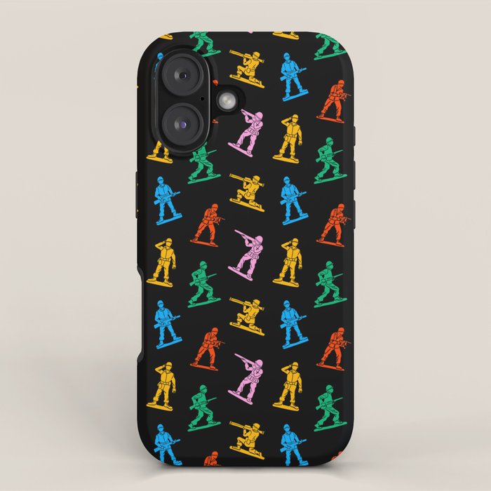 Colorful toy soldier doodle art pattern iPhone Case Gallery Image 1