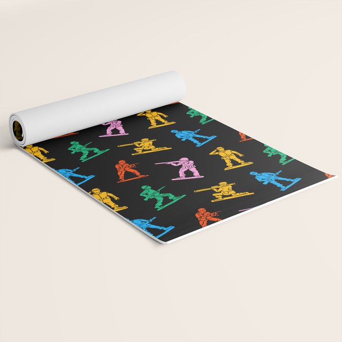 Colorful toy soldier doodle art pattern Yoga Mat Gallery Image 2