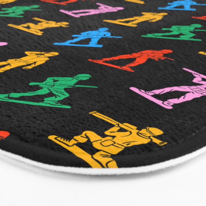 Colorful toy soldier doodle art pattern Bath Mat Gallery Image 3