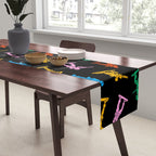 Colorful toy soldier doodle art pattern Table Runner Gallery Image 2