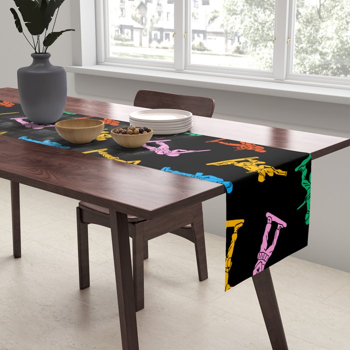 Colorful toy soldier doodle art pattern Table Runner Gallery Image 2