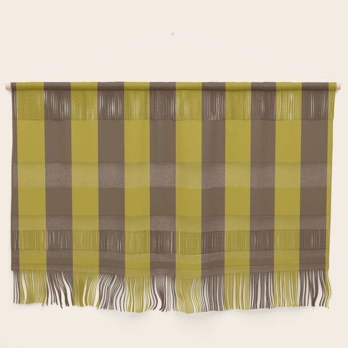 Vintage Moss and Coffee Stripes Wall Hanging Gallery Image 1