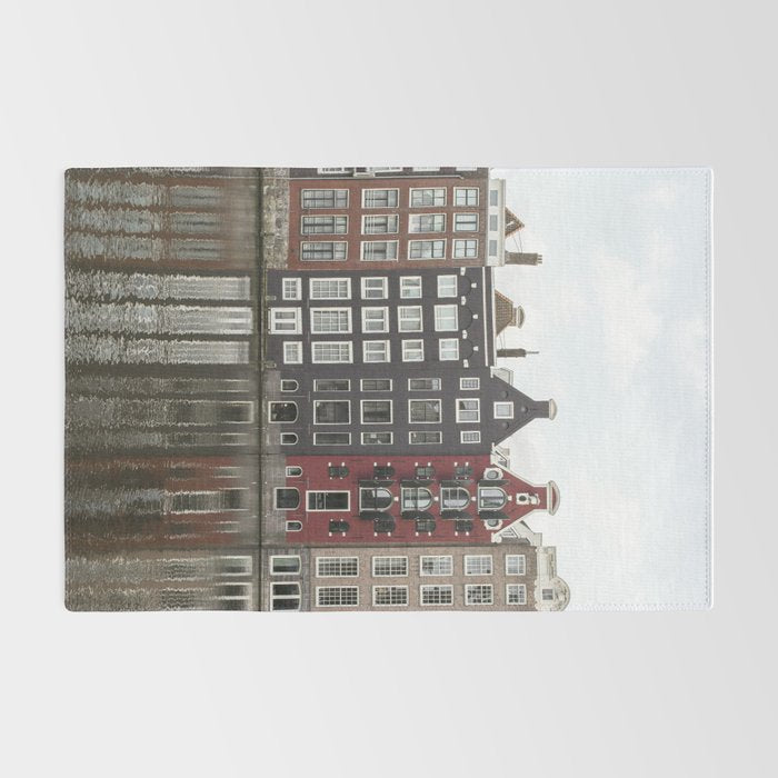 Buildings In Amsterdam City Picture | Dutch Canals Colorful Architecture Art Print | Europe Travel Photography Rug Gallery Image 2
