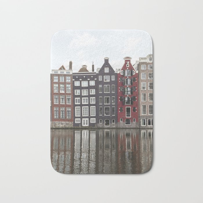 Buildings In Amsterdam City Picture | Dutch Canals Colorful Architecture Art Print | Europe Travel Photography Bath Mat Gallery Image 1