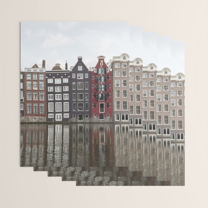 Buildings In Amsterdam City Picture | Dutch Canals Colorful Architecture Art Print | Europe Travel Photography Wrapping Paper Gallery Image 3