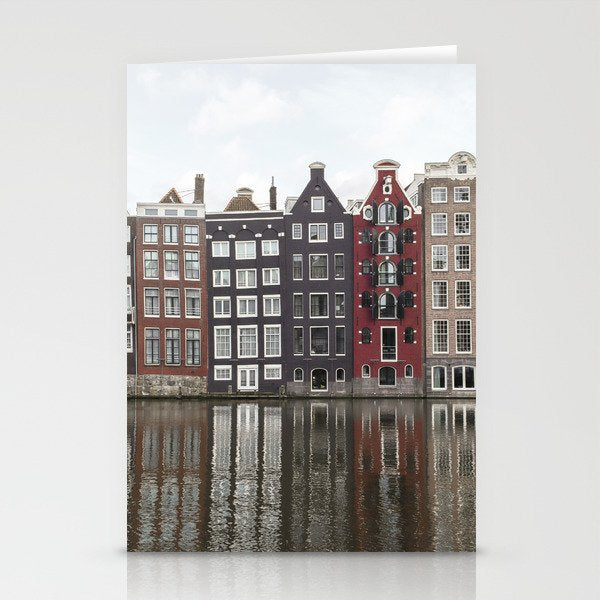 Buildings In Amsterdam City Picture | Dutch Canals Colorful Architecture Art Print | Europe Travel Photography Stationery Card Gallery Image 1