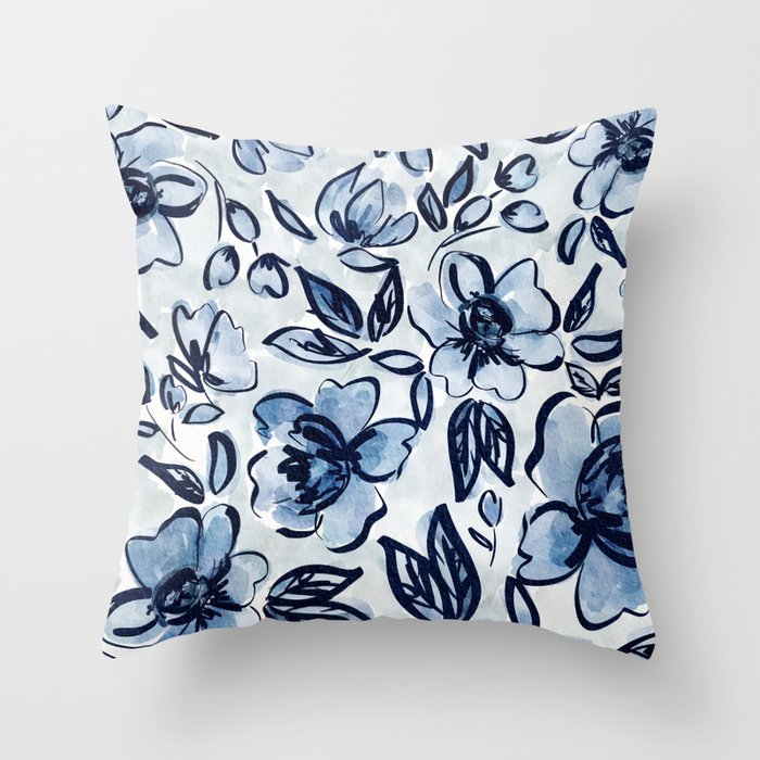 Southern Bell Florals Throw Pillow Gallery Image 1