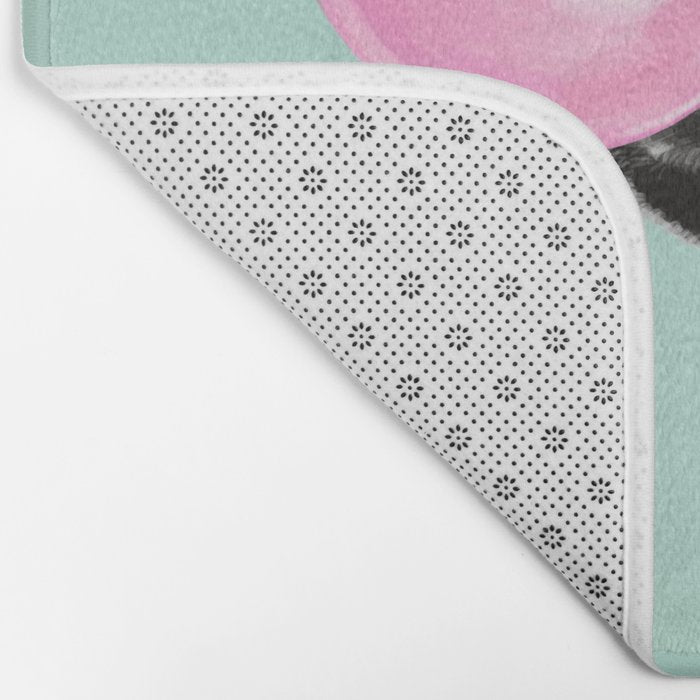Bubble Gum Sneaky French Bulldog in Green Bath Mat Gallery Image 2