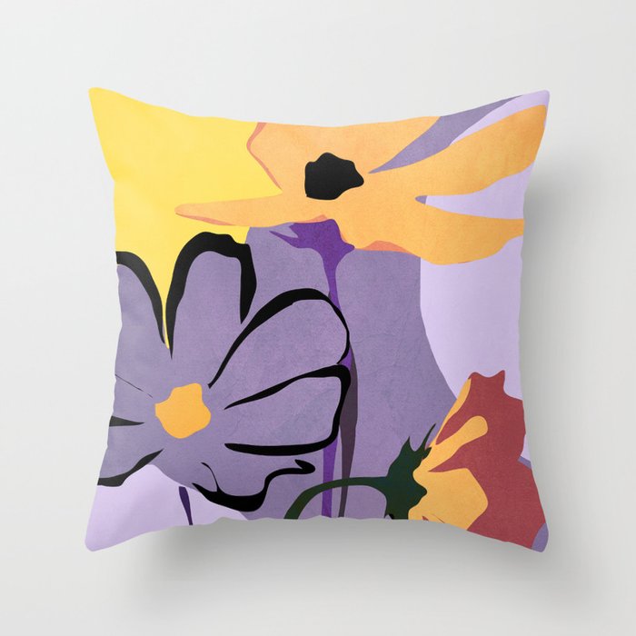 Modern Abstract Art Flowers 16 Throw Pillow Gallery Image 1