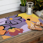 Modern Abstract Art Flowers 16 Outdoor Rug Gallery Image 2