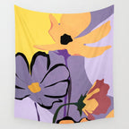 Modern Abstract Art Flowers 16 Wall Tapestry Gallery Image 4
