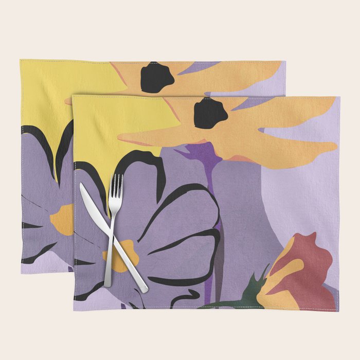 Modern Abstract Art Flowers 16 Placemat Gallery Image 1