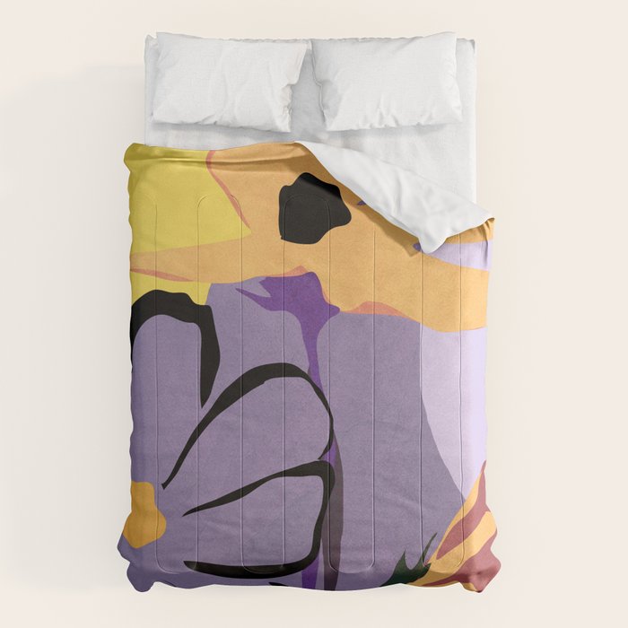 Modern Abstract Art Flowers 16 Comforter Gallery Image 6