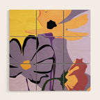 Modern Abstract Art Flowers 16 Wood Wall Art Gallery Image 1