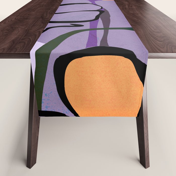 Modern Abstract Art Flowers 16 Table Runner Gallery Image 1
