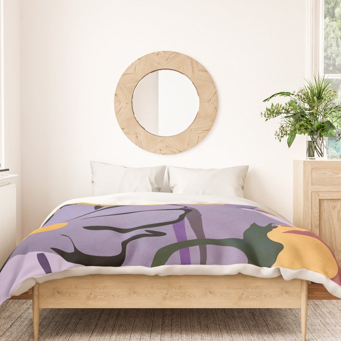 Modern Abstract Art Flowers 16 Duvet Cover Gallery Image 3