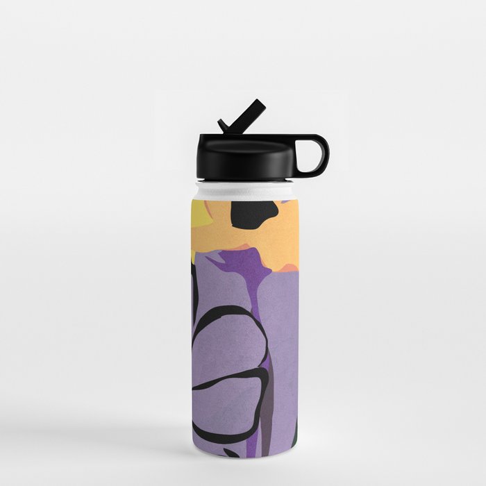Modern Abstract Art Flowers 16 Water Bottle Gallery Image 1