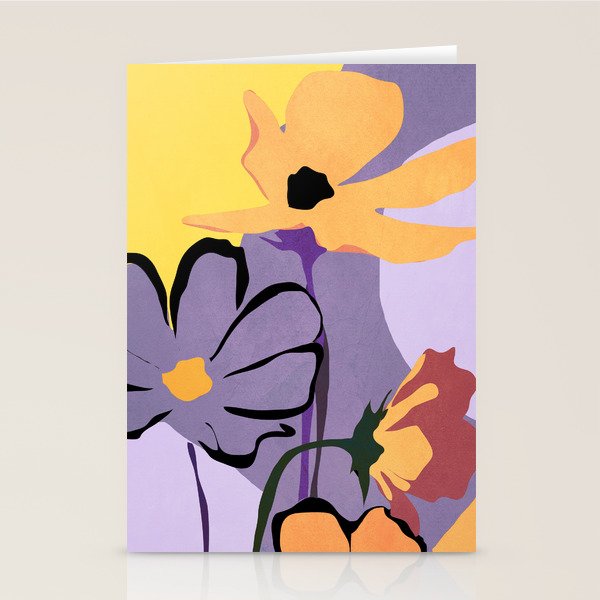 Modern Abstract Art Flowers 16 Stationery Card Gallery Image 2