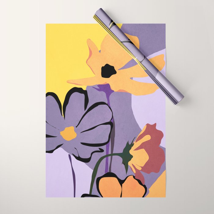 Modern Abstract Art Flowers 16 Wrapping Paper Gallery Image 1