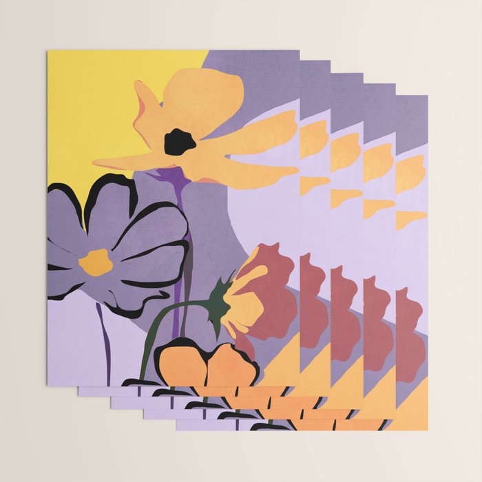 Modern Abstract Art Flowers 16 Wrapping Paper Gallery Image 3