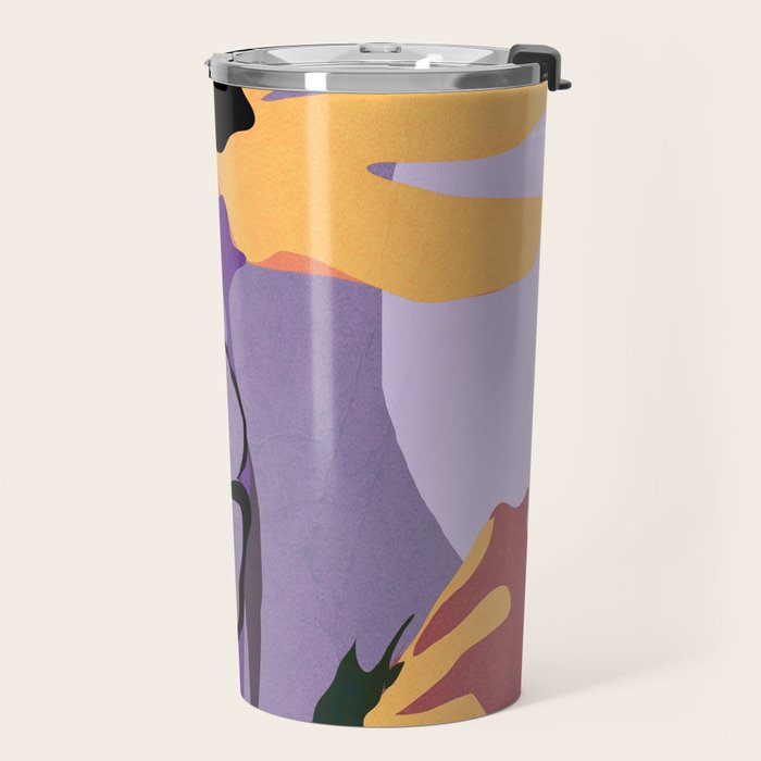 Modern Abstract Art Flowers 16 Travel Mug Gallery Image 2