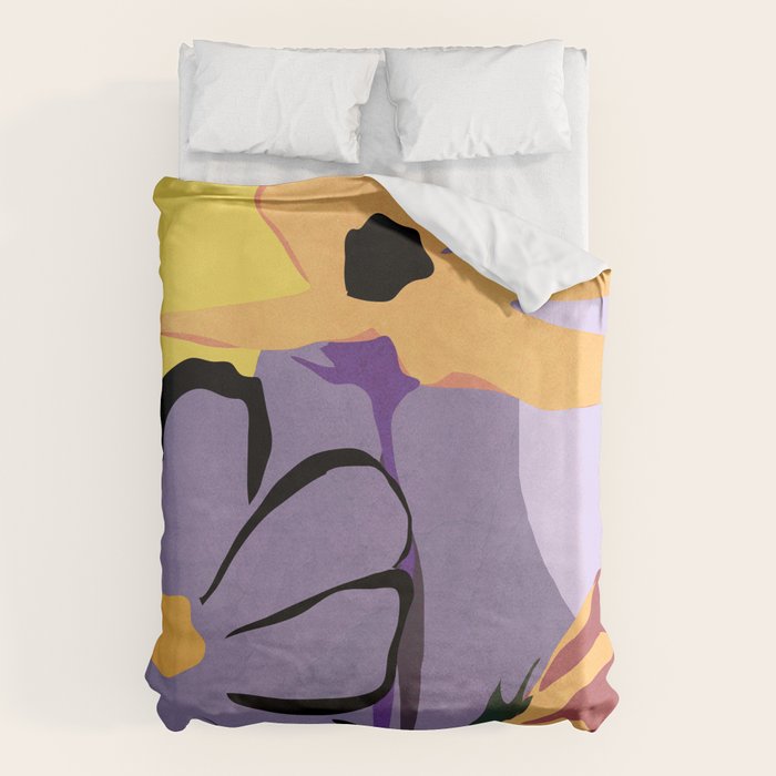 Modern Abstract Art Flowers 16 Duvet Cover Gallery Image 6