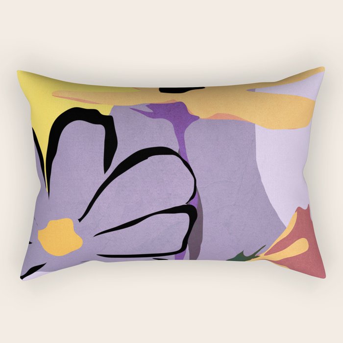 Modern Abstract Art Flowers 16 Rectangular Pillow Gallery Image 1