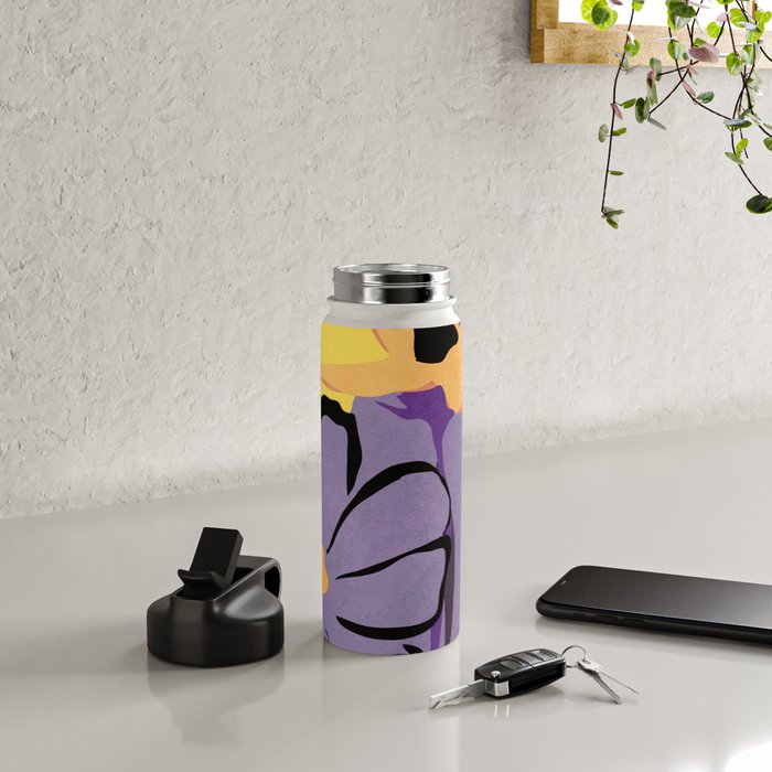 Modern Abstract Art Flowers 16 Water Bottle Gallery Image 4